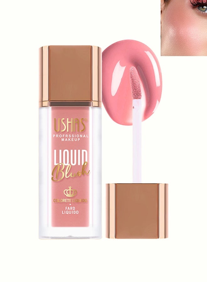 Ushas Liquid Blush, Highly Pigmented Long-Lasting Cheek Tint, Lightweight Blendable Natural Dewy Finish, Multi-use Blush for Cheeks, Lips, Eyes, Professional Makeup #01 - Image 1