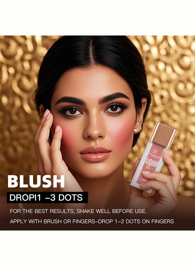 Ushas Liquid Blush, Highly Pigmented Long-Lasting Cheek Tint, Lightweight Blendable Natural Dewy Finish, Multi-use Blush for Cheeks, Lips, Eyes, Professional Makeup #01 - Image 3