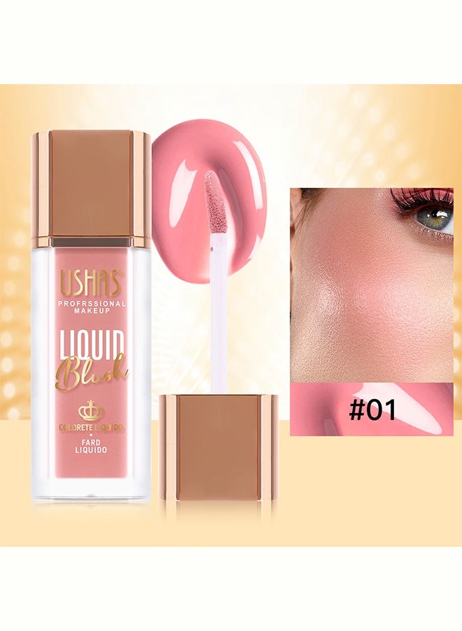 Ushas Liquid Blush, Highly Pigmented Long-Lasting Cheek Tint, Lightweight Blendable Natural Dewy Finish, Multi-use Blush for Cheeks, Lips, Eyes, Professional Makeup #01 - Image 2