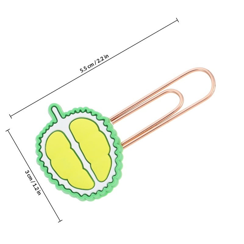 Durian Shaped Metal Paper Clips 10pcs Office School Bookmark Document Organizer - Image 3