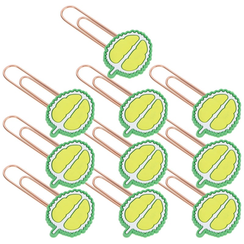 Durian Shaped Metal Paper Clips 10pcs Office School Bookmark Document Organizer - Image 2