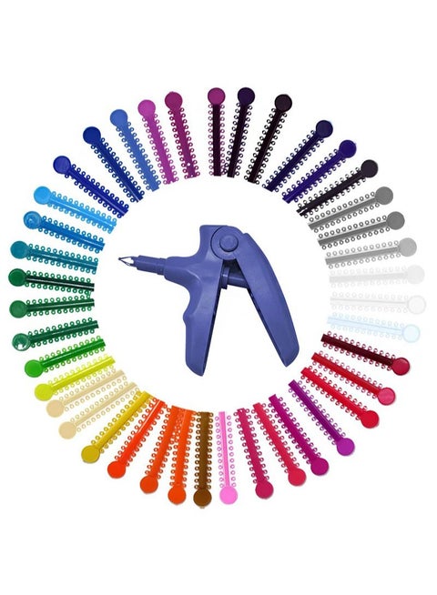 Bracket Kit Including Orthodontic Clip Tool and Loop Rubber Band, Bracket Rubber Band, Ligas Para Bracket Ortodoncia, Bracket Rubber Band Tool (40 pcs)