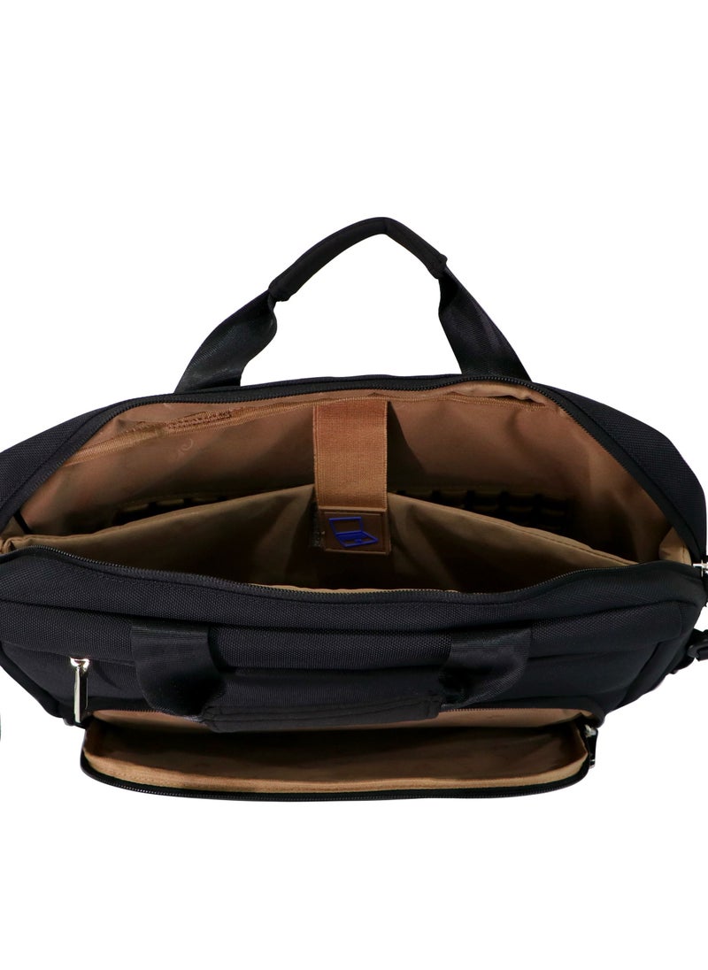 pierre cardin - Premium Business Laptop Briefcase 15.6-Inch Laptop Bag Large Capacity Messenger Bag Soft Top Handle Handbag with Long Straps Travel Office Work Black - Image 1