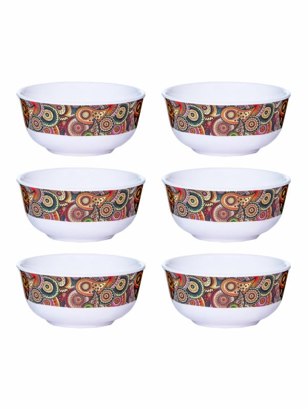 Servewell Veg Bowl Set 6 pc Dora 10.5 cm - Tribal Paisely - Image 2