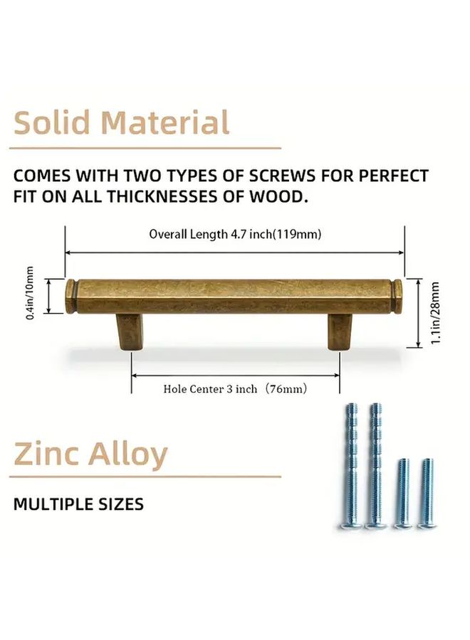 6 Pack Retro Brass Drawer Handles 5 Inch Hole Center Antique Bronze Solid Metal Cabinet Pulls Straight Bar Design Economical Kitchen Hardware Dresser Hardware No Assembly Required - Image 2