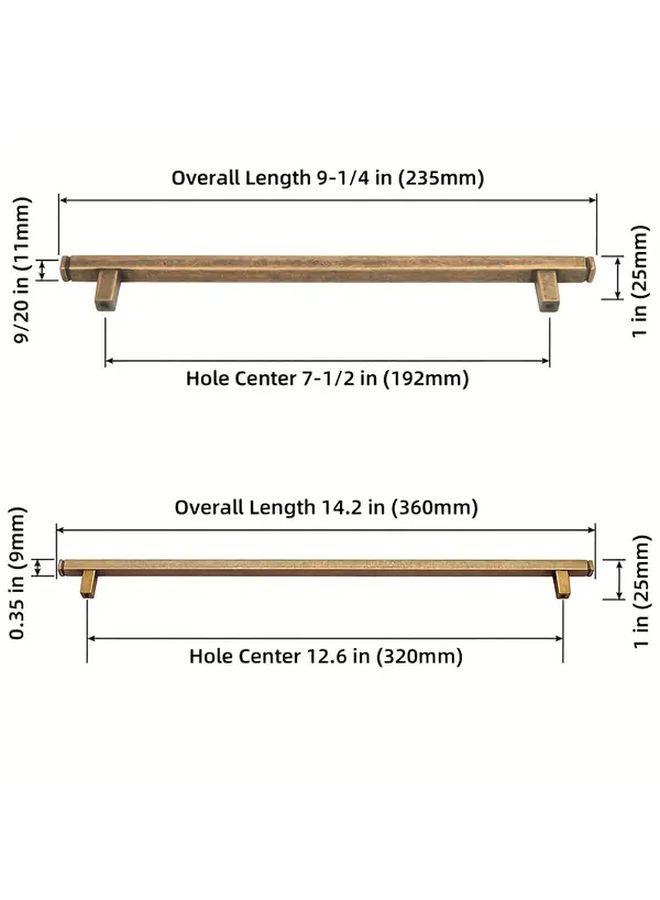 6 Pack Retro Brass Drawer Handles 5 Inch Hole Center Antique Bronze Solid Metal Cabinet Pulls Straight Bar Design Economical Kitchen Hardware Dresser Hardware No Assembly Required - Image 4