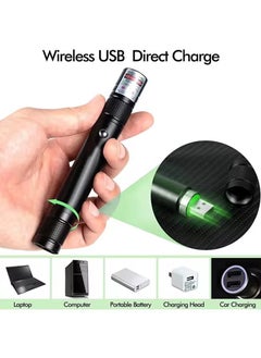 تي دبليو إي جي جي أو أن مؤشر ليزر أخضر، ضوء ليزر طويل المدى قابل لإعادة الشحن عبر USB للعروض التقديمية والتخييم والمشي لمسافات طويلة واللعب مع الحيوانات الأليفة  - Image 2