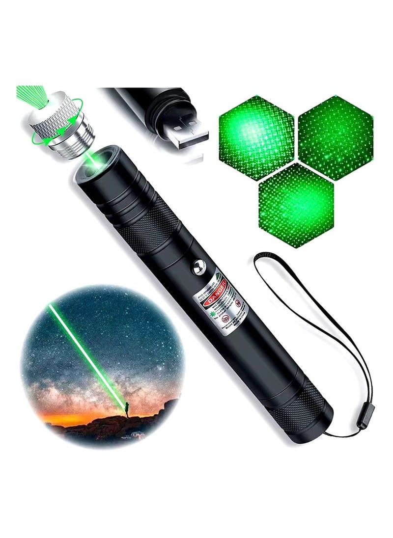 TWEGGON Green Laser Pointer, Long Distance USB Rechargeable Laser Light for Presentations, Camping, Hiking and Playing with Pets  - Image 1