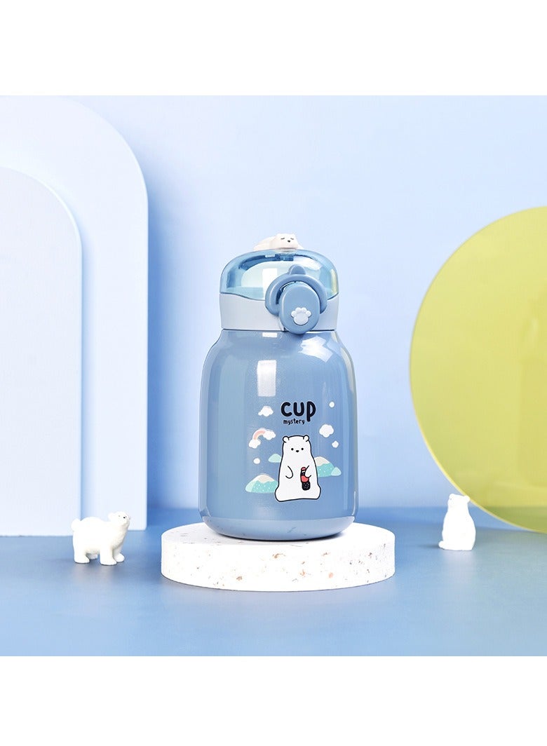 xozgdovg Thermos cartoon double deck children's sports kettle blue
