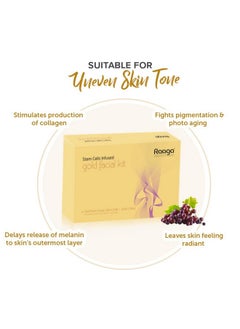 RAAGA PROFESSIONAL Stem Cells Infused Gold 6 Step Facial Kit | Gold Colloid, Red Flesh Grape Stem Cells | Combats Pigmentation | All Skin Types (61 Gm)  - Image 4