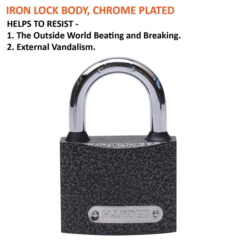Harden 63mm Padlock Iron Lock Body Brass Lock Cylinder Comes with 3 Keys 622363 - Image 3