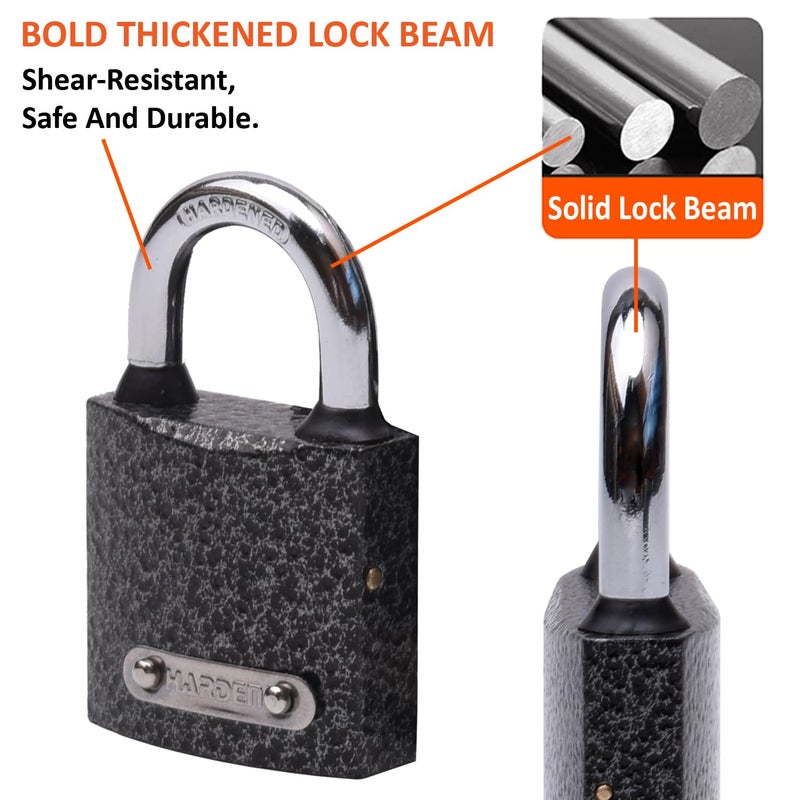 Harden 63mm Padlock Iron Lock Body Brass Lock Cylinder Comes with 3 Keys 622363 - Image 4