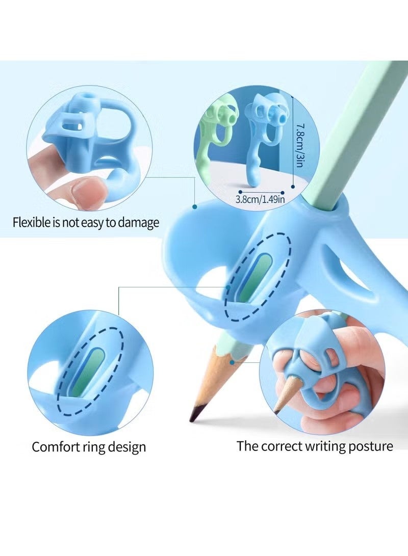 Pencil Grips for Kids Handwriting, 5 Pcs Finger Silicone Pencil Holder for Kids Handwriting Aid Tools, Comfortable Pencil Grippers for Beginners Posture Correction Training Writing - Image 4