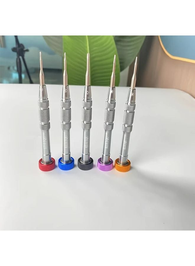 Red Aluminum Alloy Phone Repair Kit 5 Pcs Precision Screwdriver Set for Apple Android - Image 5