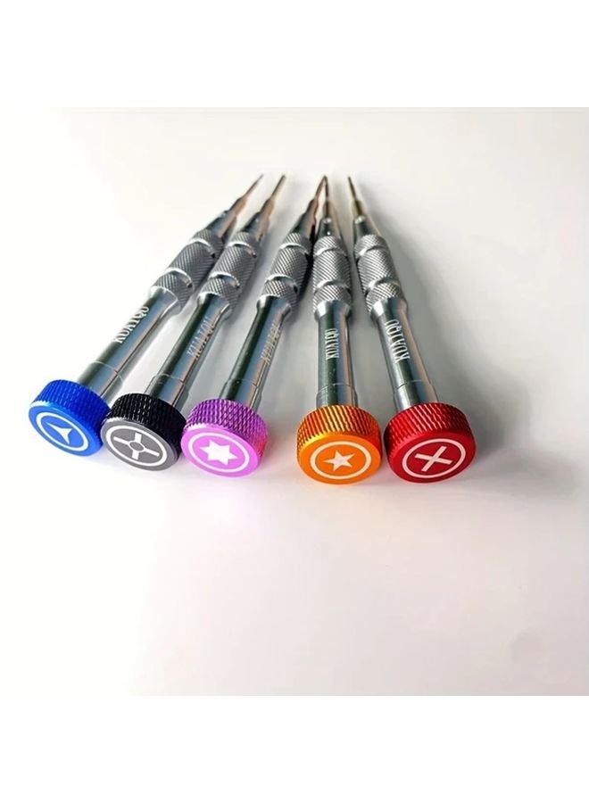 Red Aluminum Alloy Phone Repair Kit 5 Pcs Precision Screwdriver Set for Apple Android - Image 4