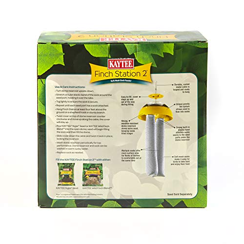 Kaytee Wild Bird Finch Station 2 Soft Mesh Sock Feeder, Includes, Yellow, 4 Socks - Image 2
