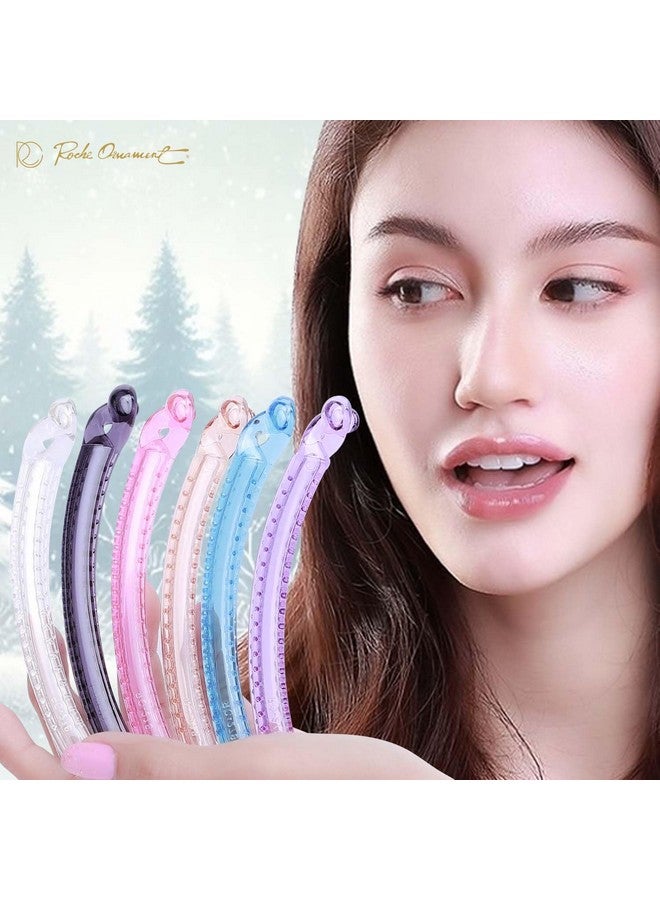 RC ROCHE ORNAMENT 6 Pcs Womens Thin Banana Ponytail Maker Holder Cute Secure Grip Hair No Slip Girls Ladies Beauty Fashion Accessory Clamp Clasp Clip, Medium Transparent Multicolor - Image 5