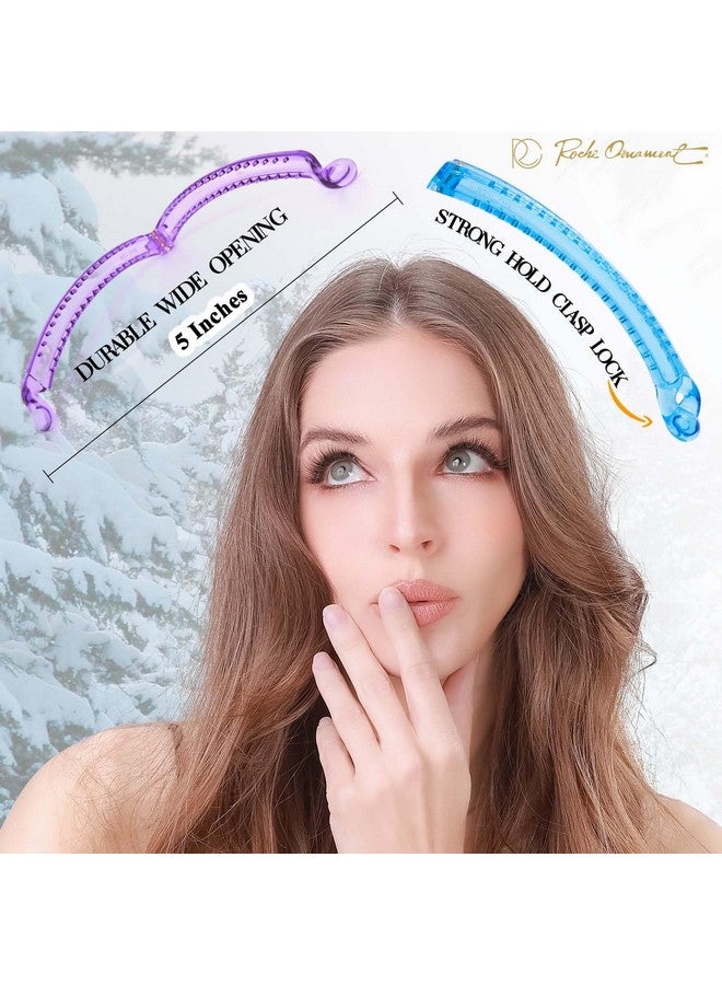 RC ROCHE ORNAMENT 6 Pcs Womens Thin Banana Ponytail Maker Holder Cute Secure Grip Hair No Slip Girls Ladies Beauty Fashion Accessory Clamp Clasp Clip, Medium Transparent Multicolor - Image 2