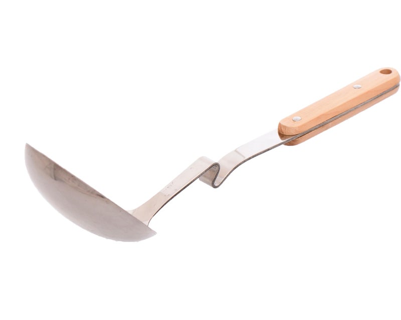 Stainless Steel Serving Ladle with Wooden Handle, Large Deep Spoon, Kitchen Utensil - Image 2