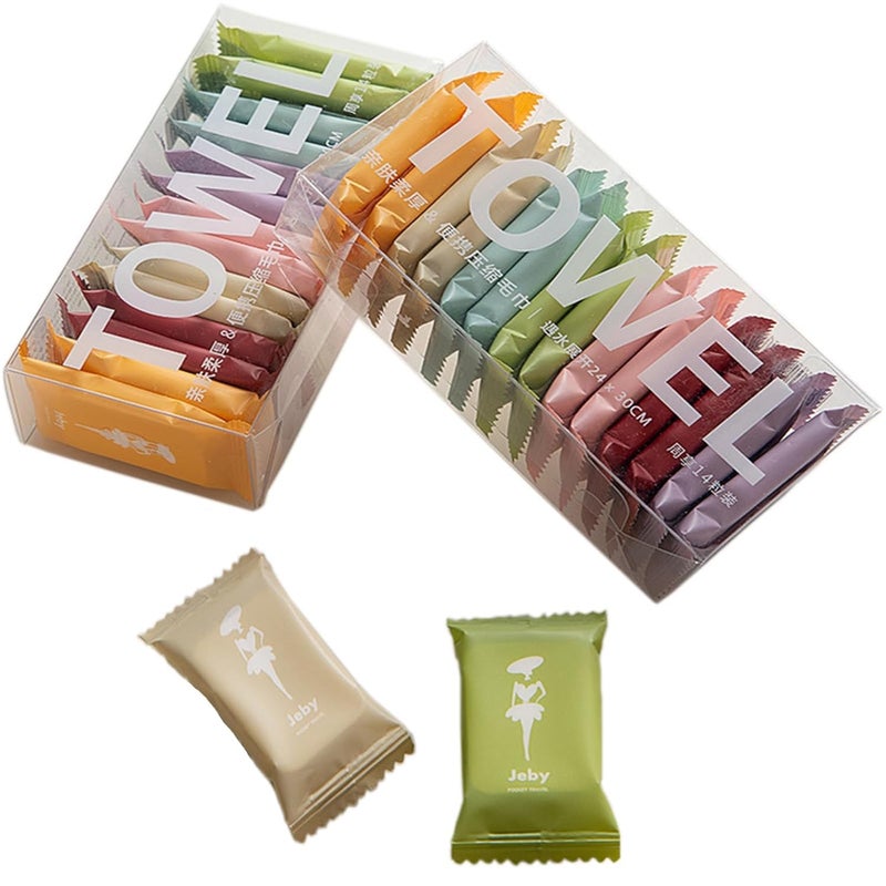 HEXONIQ ® Compressed Towel Tablets, Mini Portable Magic Towels for Travel, Home, Outdoor Activities - Pack of 28 - Image 1