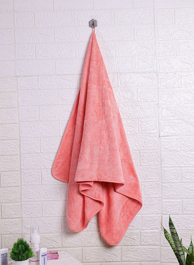 Fezora Microfiber Bath Towel Set - 3 Pieces in Beige & Orange - Image 4