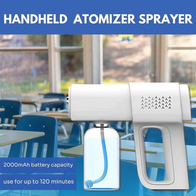 Goodscious Nano Disinfectant Spray Gun - K5 Pro Cordless Fogger Machine - Versatile Barber Spray Bottle, Atomizer Sprayer for Perfume & Indoor Fogger - Sterilizer Gun & Fog Sanitizer Machine for Home (White) - Image 2