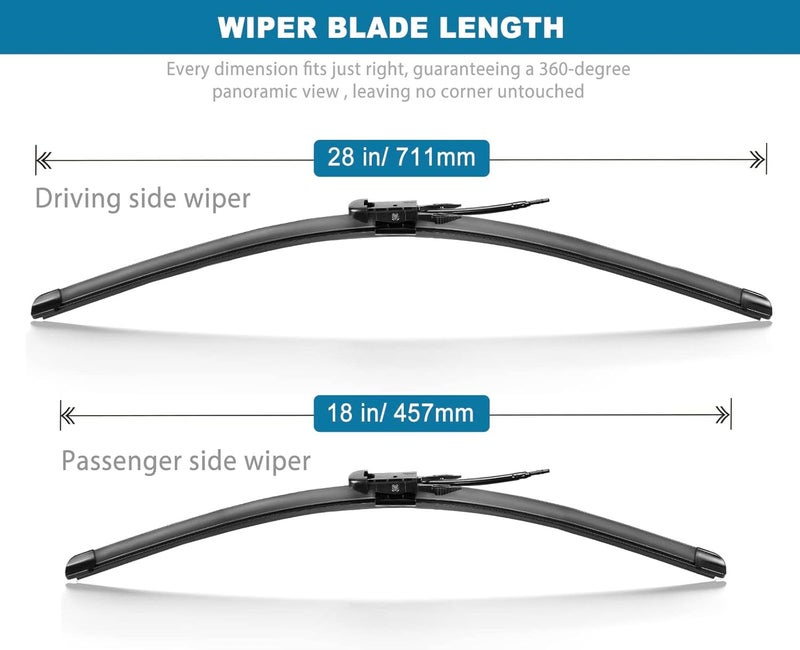 GELAIDI Windshield Wiper Blades for Tesla Model X - 28" & 18" All-Season Silicone Blades with Integrated Washing - Image 5