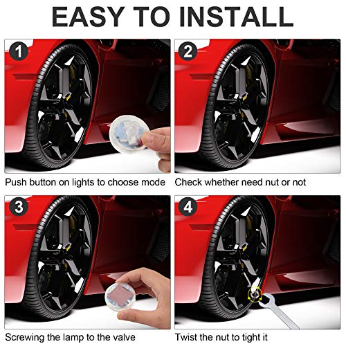 Frienda 12 Pieces Car Tire Lights Wheel Valve Stem Lamp Cap Lights Car Solar Led Tire Lights Solar Energy Flashing Lights for Vehicles Car Motorcycles Bicycles - Image 5