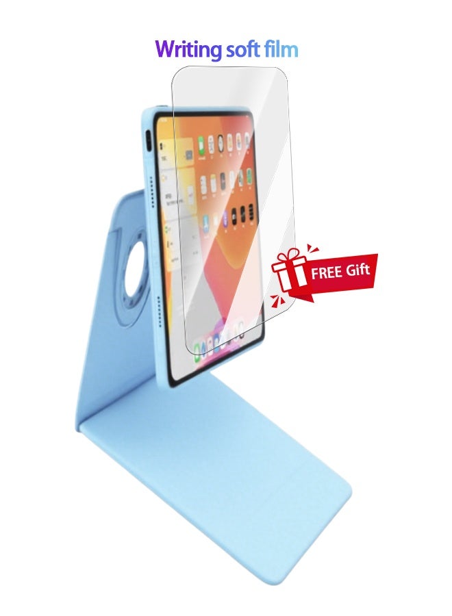 جراب iPad من الجيل الحادي عشر (A16 2025) و جراب iPad 10 مقاس 10.9 بوصة، جراب iPad يدور 360 درجة مع فتحة للقلم / ملحق مغناطيسي مريح / حامل رفيع بخاصية السكون/التنشيط التلقائي / جراب واقٍ شفاف من البولي يوريثان الحراري / مجموعة هدايا بقيمة 35 درهمًا إماراتيًا مع غشاء واقٍ مضاد للتوهج / جراب لوحي من اللباد - أزرق - Image 3