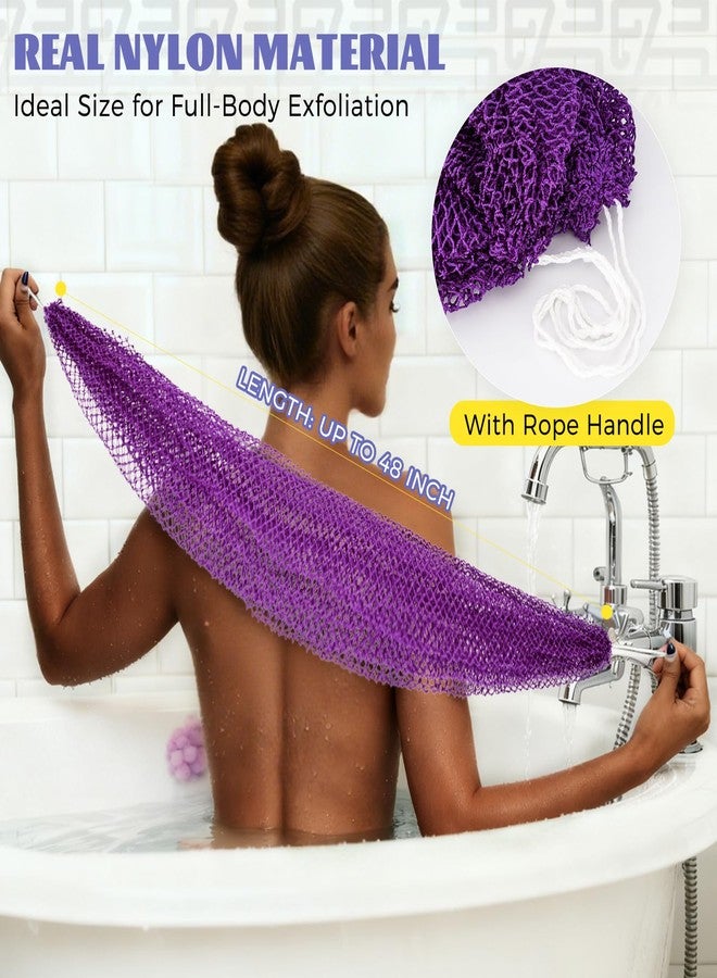 Gerute Authentic African Net Sponge with Knots - 48" Long 2-Pack Exfoliating & Lathering Bath Sponge, Gentle Back Scrubber for All Skin Types, Men & Women - Image 2