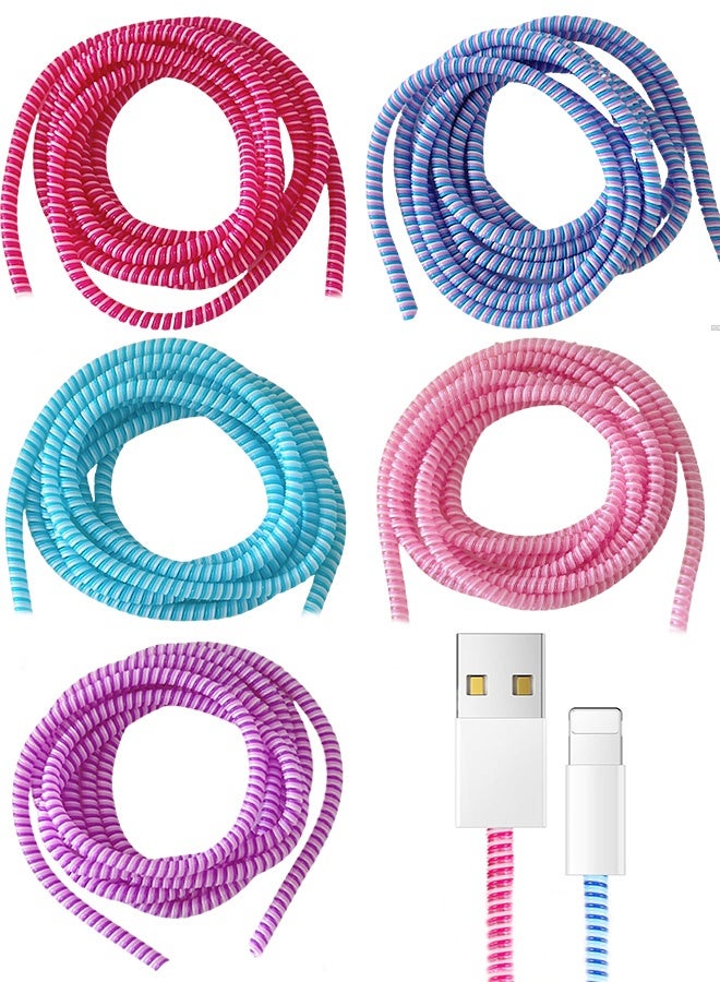 5pcs 160.0cm Laser Color USB Charging Cable Protector Headphone Cable Winding Rop - Image 1