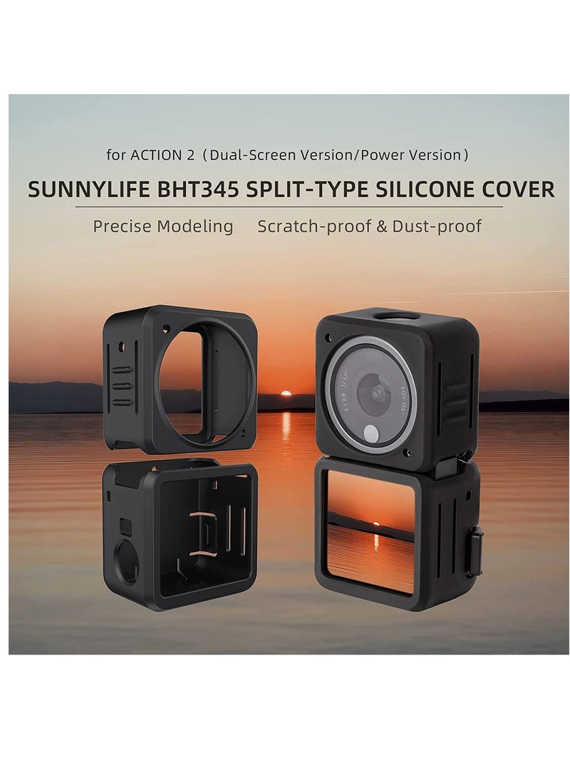 KASTWAVE Protective Cover for DJI ACTION 2, Split-Type Silicone Case Scratch-Proof Sleeve for ACTION 2 Dual-Screen Combo Camera Accessories (Power Version)  - Image 2