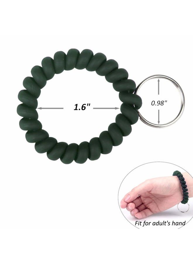 BIHRTC 5 Color Wrist Keychain Plastic Spring Flexible Spiral Wrist Coil Stretchable Wrist band Wristlet Keychain Bracelet Wrist Coil Key Chains Key Holder Key Ring for ID Badge Sauna Outdoor Sport - Image 2