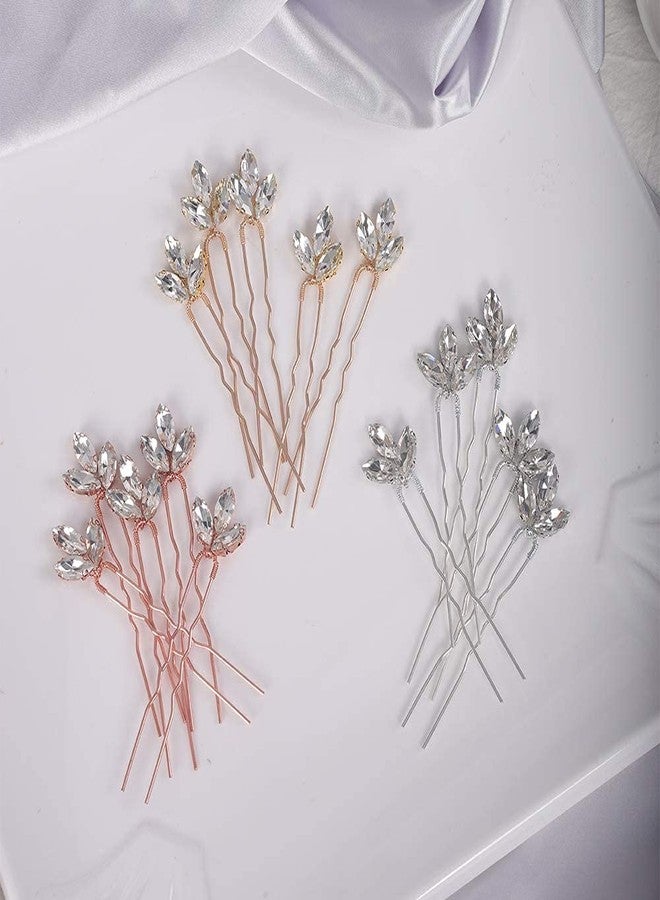 YERTTER Wedding Hair Pins Set of 5 Hair Pins Rhinestones Bridal Clip Accessories for Bride and Bridesmaids (Silver Clear) - Image 5