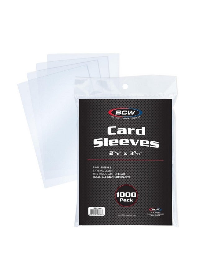 BCW أكمام BCW بيني - 1000 أكمام كريستالية واضحة خالية من الحمض - 2-5/8" × 3-5/8" | لبطاقات التداول - البيسبول، كرة السلة، كرة القدم، الهوكي، بوكيمون، MTG - Image 1