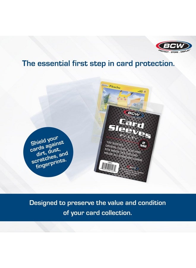 BCW أكمام BCW بيني - 1000 أكمام كريستالية واضحة خالية من الحمض - 2-5/8" × 3-5/8" | لبطاقات التداول - البيسبول، كرة السلة، كرة القدم، الهوكي، بوكيمون، MTG - Image 2