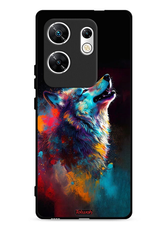 Tolwak Infinix Zero 30 4G Protective Case Cover Wolf Colorful Art  - Image 1
