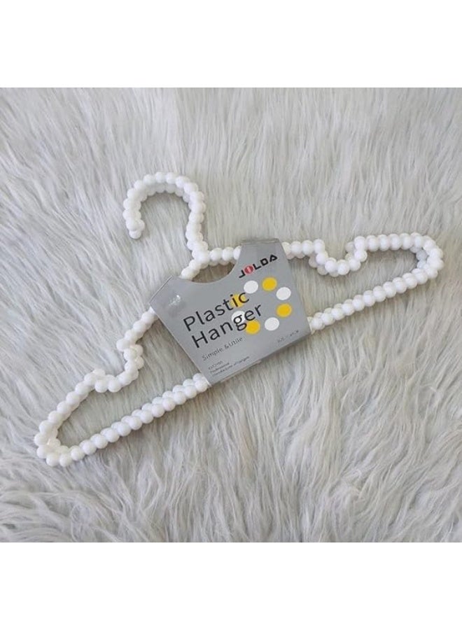 Plastic Beaded Clothes Hanger - White - 3 Pieces - Image 3