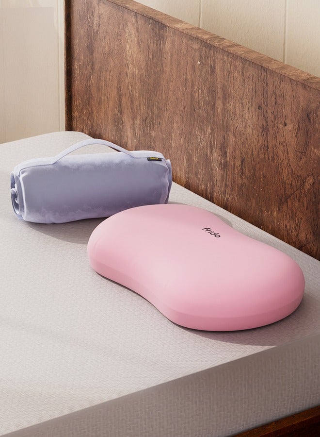 Frido Cuddle Pillow | Breathable & Plush Memory Foam Pillow | Anti-Frizz Pillow for Sleeping | Hugging Pillow for Adults | Best Travel Neck Pillow & Soft Pillow for Bed | Skin-Friendly – Tutu Pink