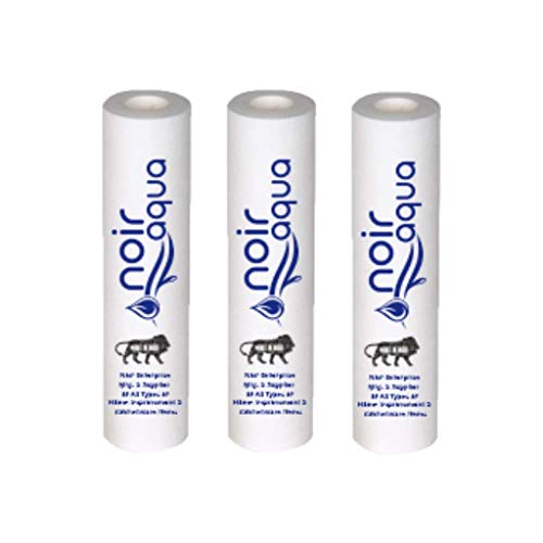 Noir Aqua - PP Spun Filter for All Type RO Water Purifiers (3 Piece, White, 10 Inch, 5 Micron, 90 Gram) | RO Spun Filter Cartridge Sponge Replacement Water Filter Candle - Image 1