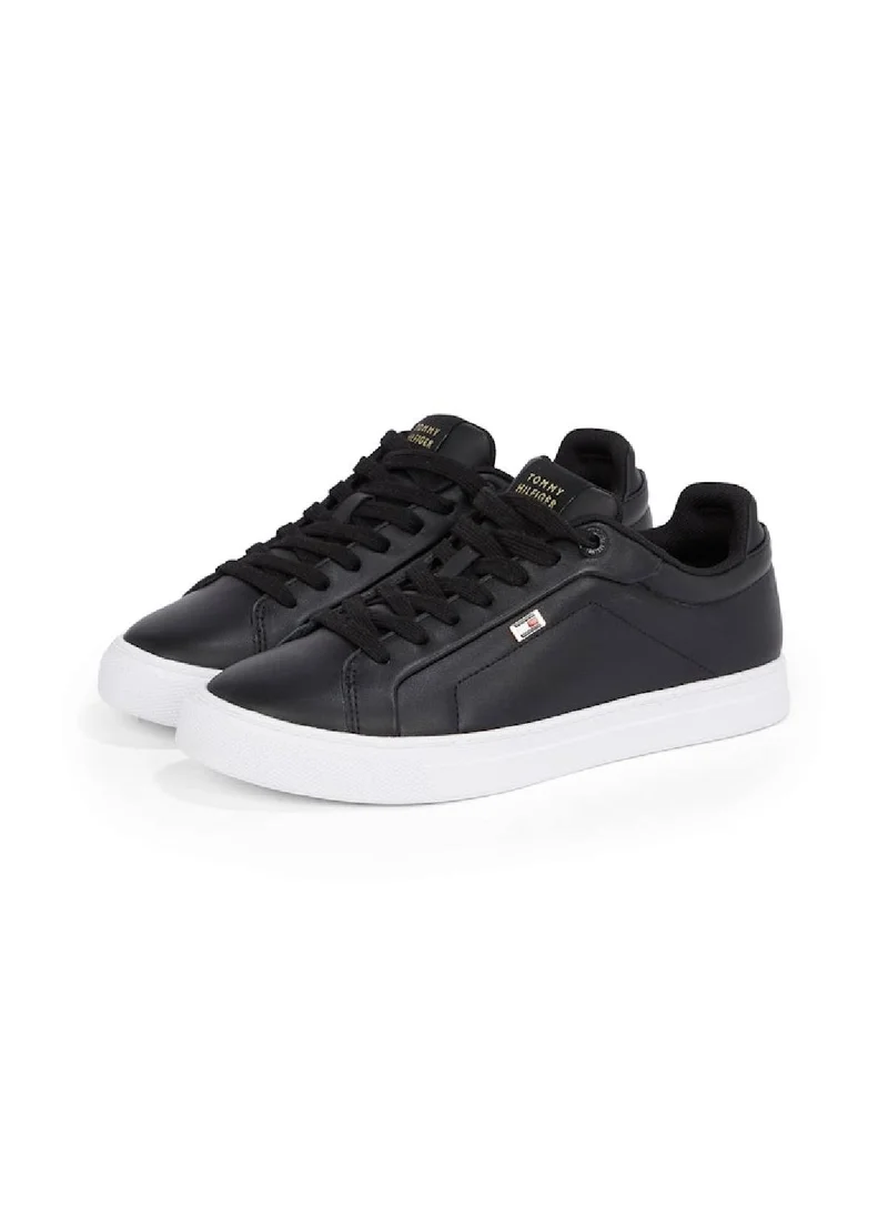 TOMMY HILFIGER Women's Icon Court Trainers - Leather, Black