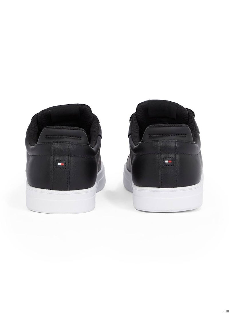 TOMMY HILFIGER Women's Icon Court Trainers - Leather, Black  - Image 3