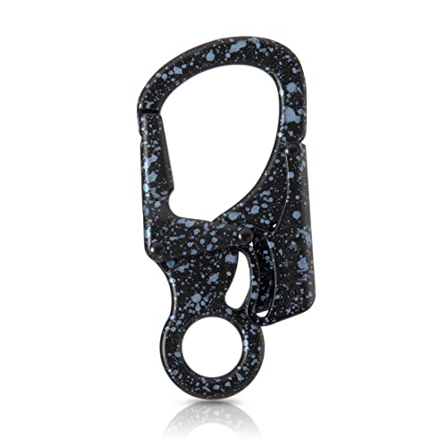 Ahiller Carabiner Clip, Double Anti-Misopening Locking Design, 3" Zinc Alloy Heavy Keychain for Outdoor Camping Hiking, Key Ring Clip (Black Blue-1P) - Image 1