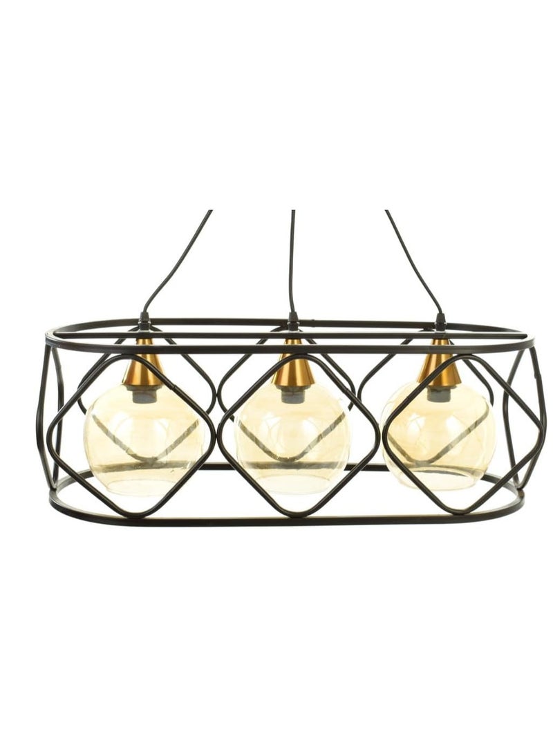 Modern Chandelier (Oval Shape) - Black - Image 1