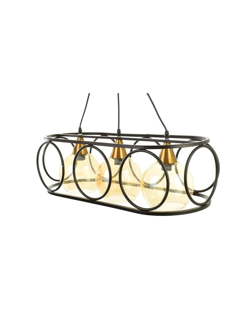 Modern Chandelier (Oval Shape) - Black - Image 2