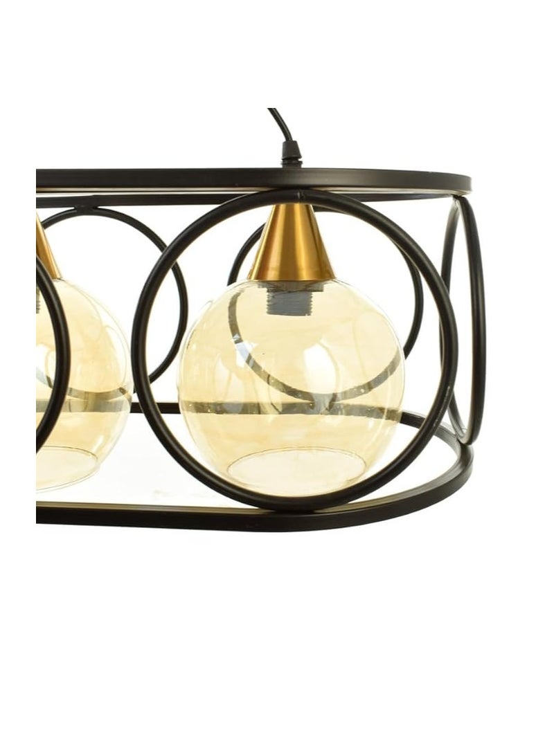 Modern Chandelier (Oval Shape) - Black - Image 4