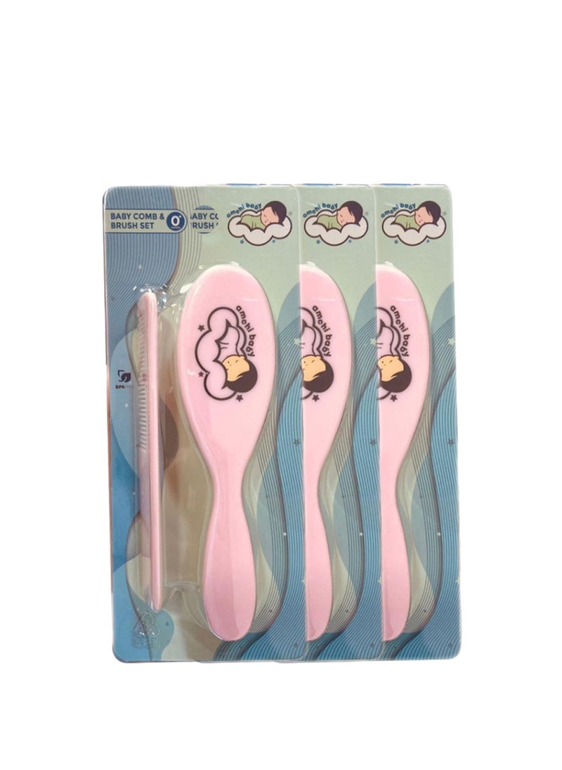 amchi baby Baby Comb and Brush Set Pack of 3  - Image 1