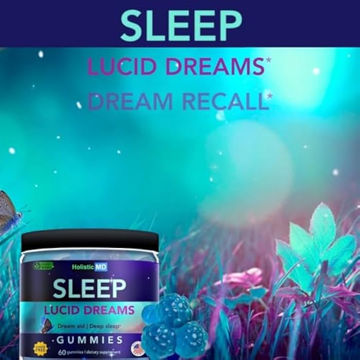 Holistic MD Lucid Dreams Deep Sleep - Mugwort Herb 5 htp Mucuna Pruriens Choline Supplements - Gummies Sugar Free Vegan 60 ct - Image 2