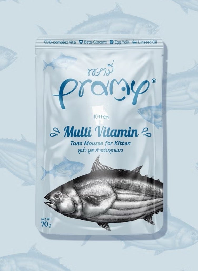 Pramy Cat Kitten Wet Food With Tuna Flavor - 6x70g - With Linseed Oil for Healthy Skin & Coat (Omega 3, 6, 9) – Nutrient-Rich Wet Food for Healthy Growth - Image 2