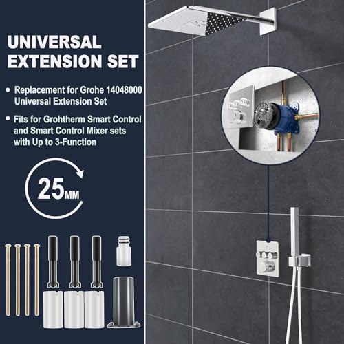 Ussuray Replacement for Grohe 14048000 Universal Extension Set, Fits for Grohtherm SmartControl Trims with Up to 3-Function, 25MM, 1-pack - Image 2